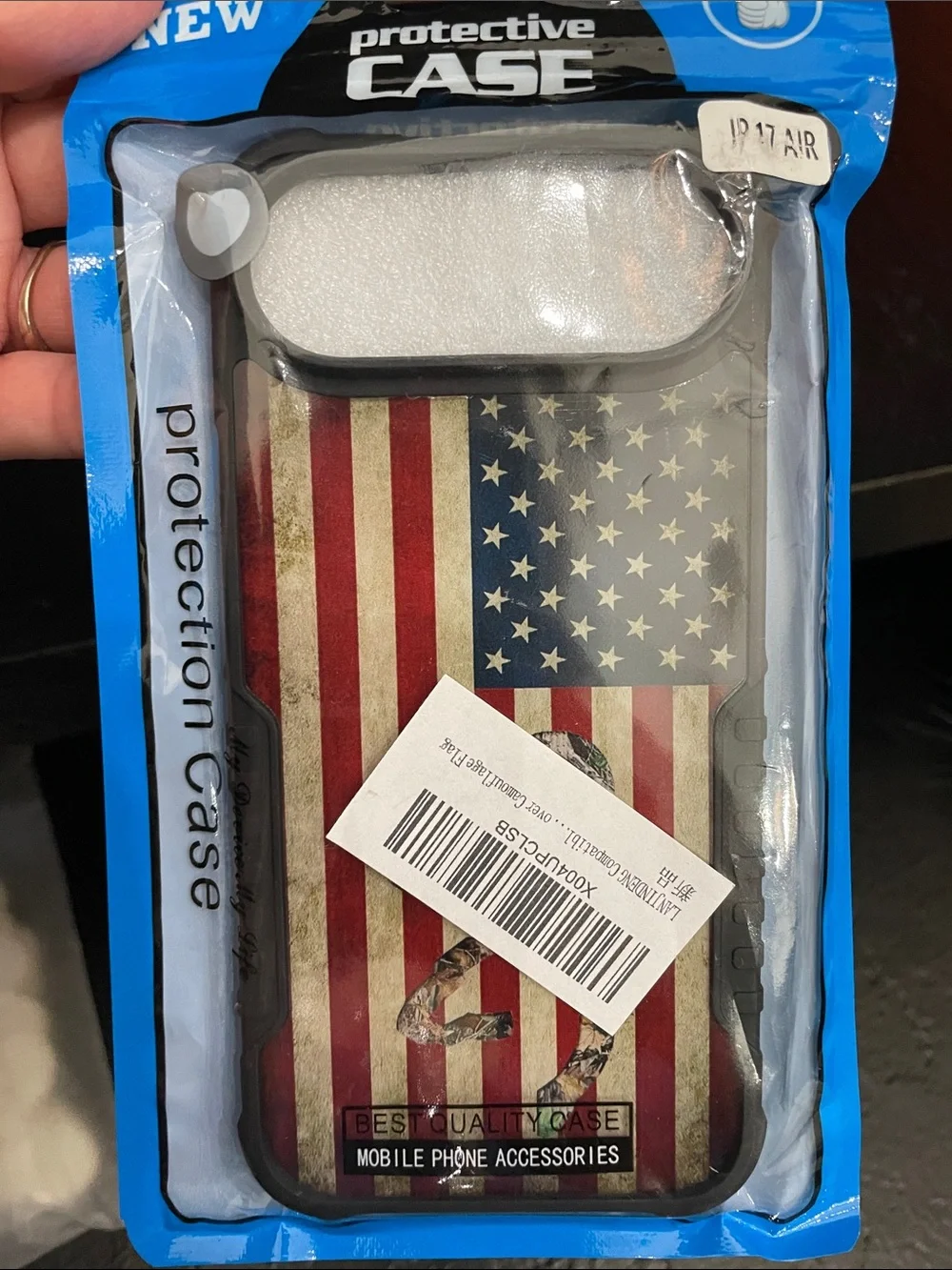 Patriotic American Flag Camouflage Buck IPhone 17 Air Case - Black